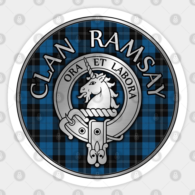 Clan Ramsay Crest & Hunting Tartan Sticker by Taylor'd Designs